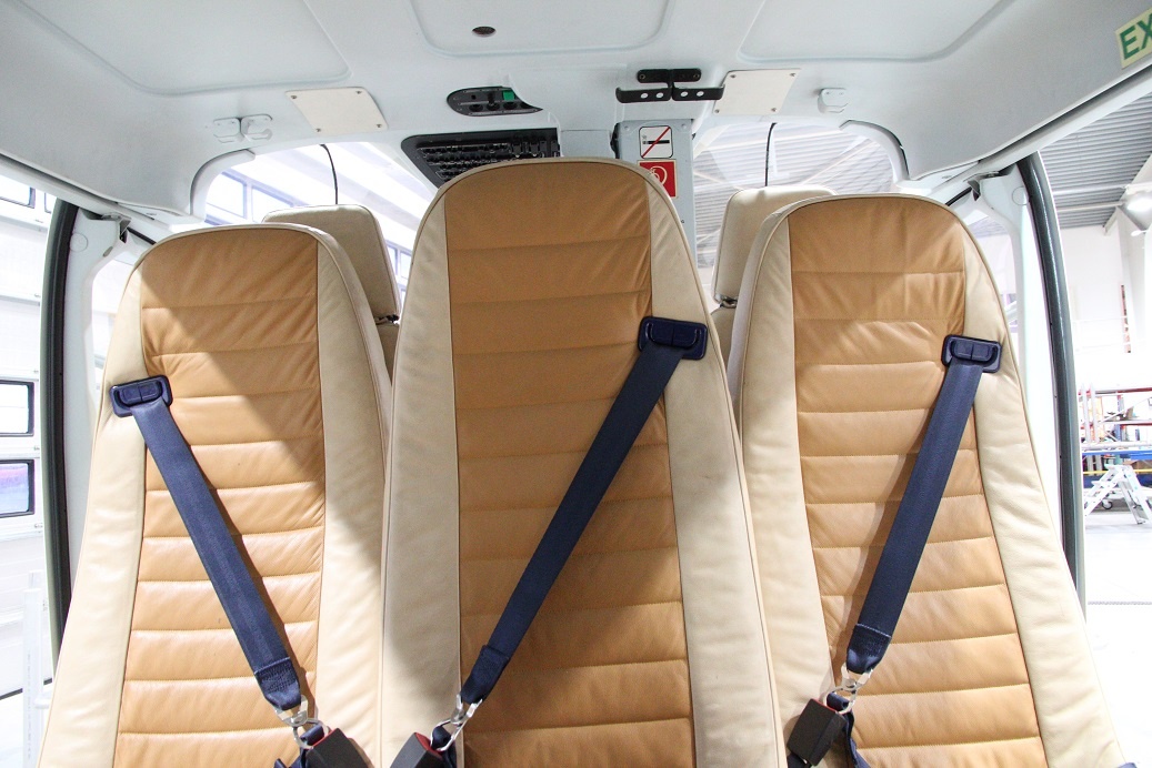 Interior seats in helicopter